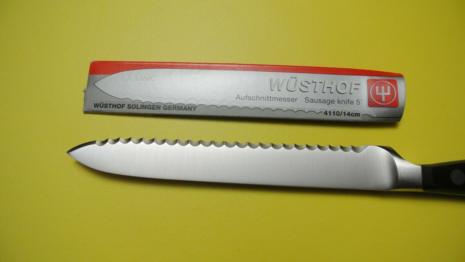 Wusthof  classic  sausage knife black color PEtec #4110/14cm 5'' - Fresh Stock Dated December 2025