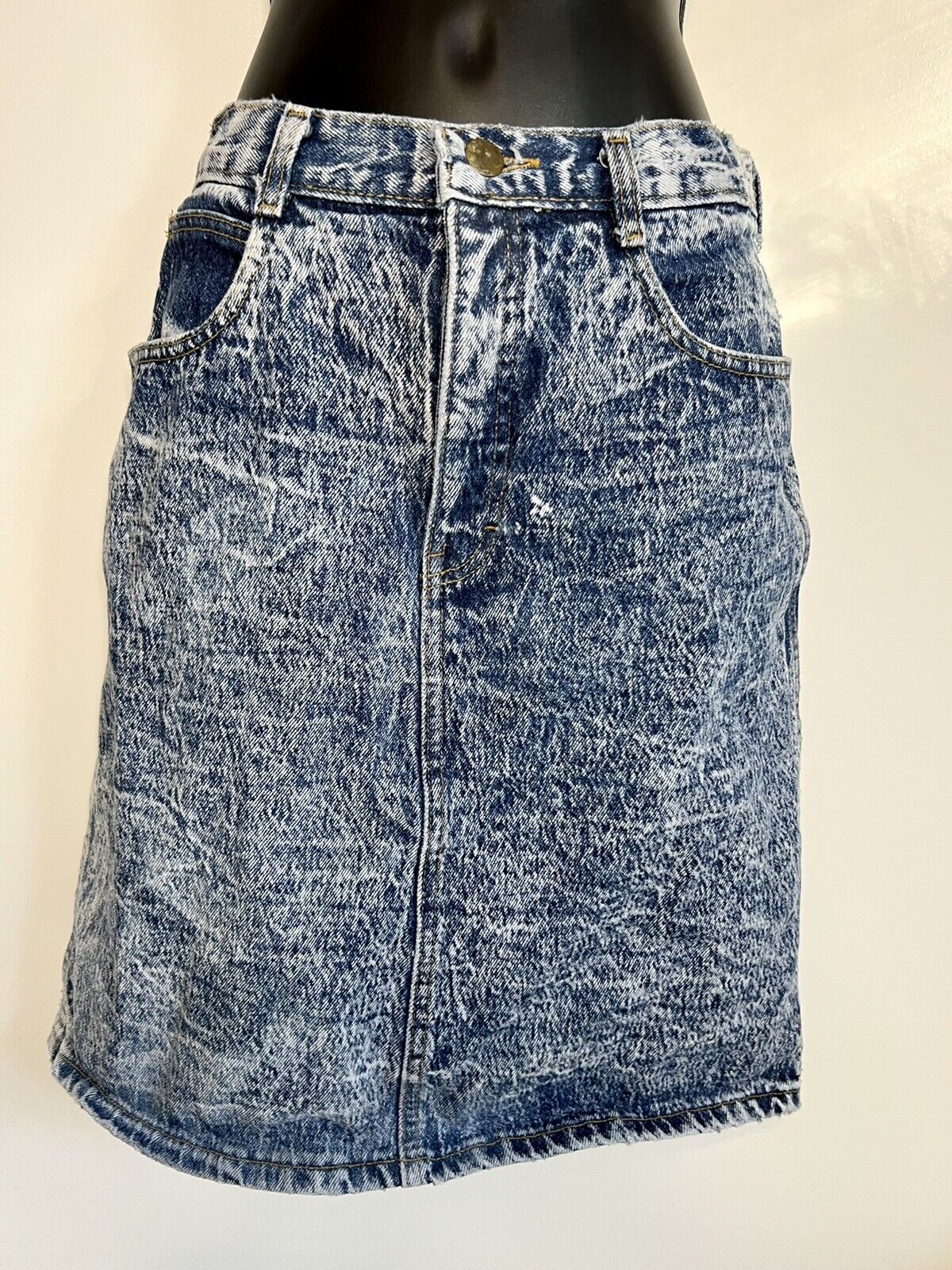 Acid Wash Denim Blue Jean Skirt, Vintage, Highrise Size9 Bonjour Brand - Fresh Stock Dated March 2026