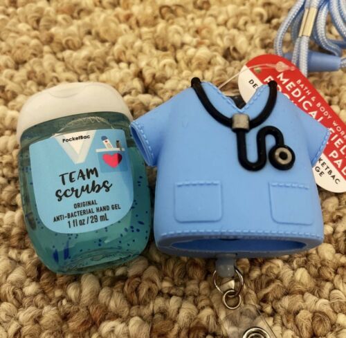 Blue Scrubs Holder + Team Scrubs PocketBac Sanitizer Set Bath & Body Works - Fresh Stock Dated February 2026