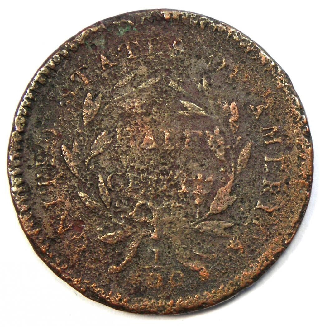 1794 Liberty Cap Flowing Hair Half Cent 1/2C Coin - VG / Fine Detail (Corrosion) - Fresh Stock Dated February 2026