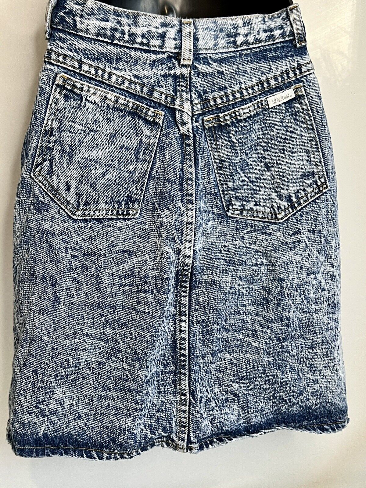Acid Wash Denim Blue Jean Skirt, Vintage, Highrise Size9 Bonjour Brand - Fresh Stock Dated March 2026