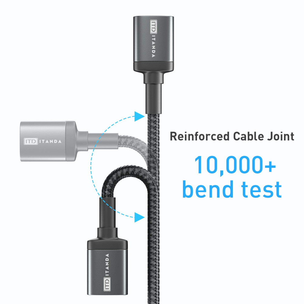 ITD ITANDA 10FT USB Extension Cable 3.0 Cord Type A 10FT, Grey - Fresh Stock Dated February 2026