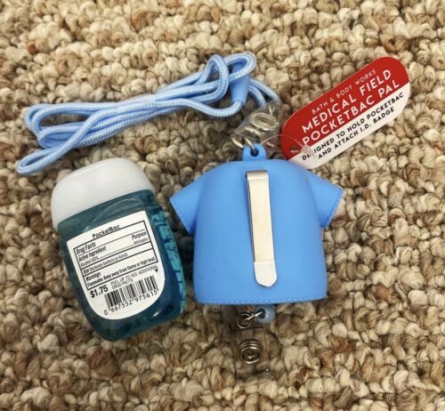 Blue Scrubs Holder + Team Scrubs PocketBac Sanitizer Set Bath & Body Works - Fresh Stock Dated February 2026
