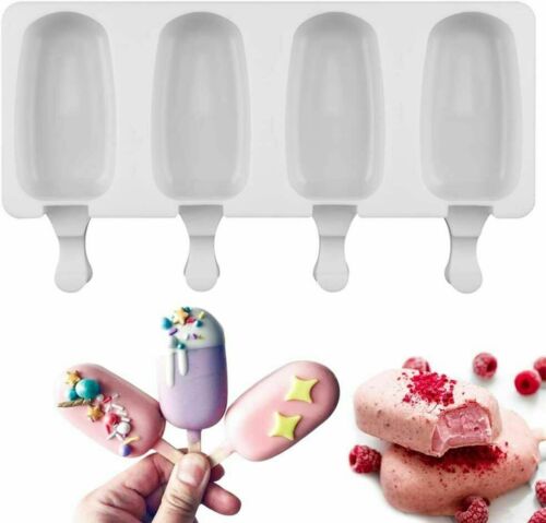4 Cell Popsicle Mold Silicone DIY Frozen Ice Cream Mold Ice Pop Maker For DIY US - Fresh Stock Dated February 2026