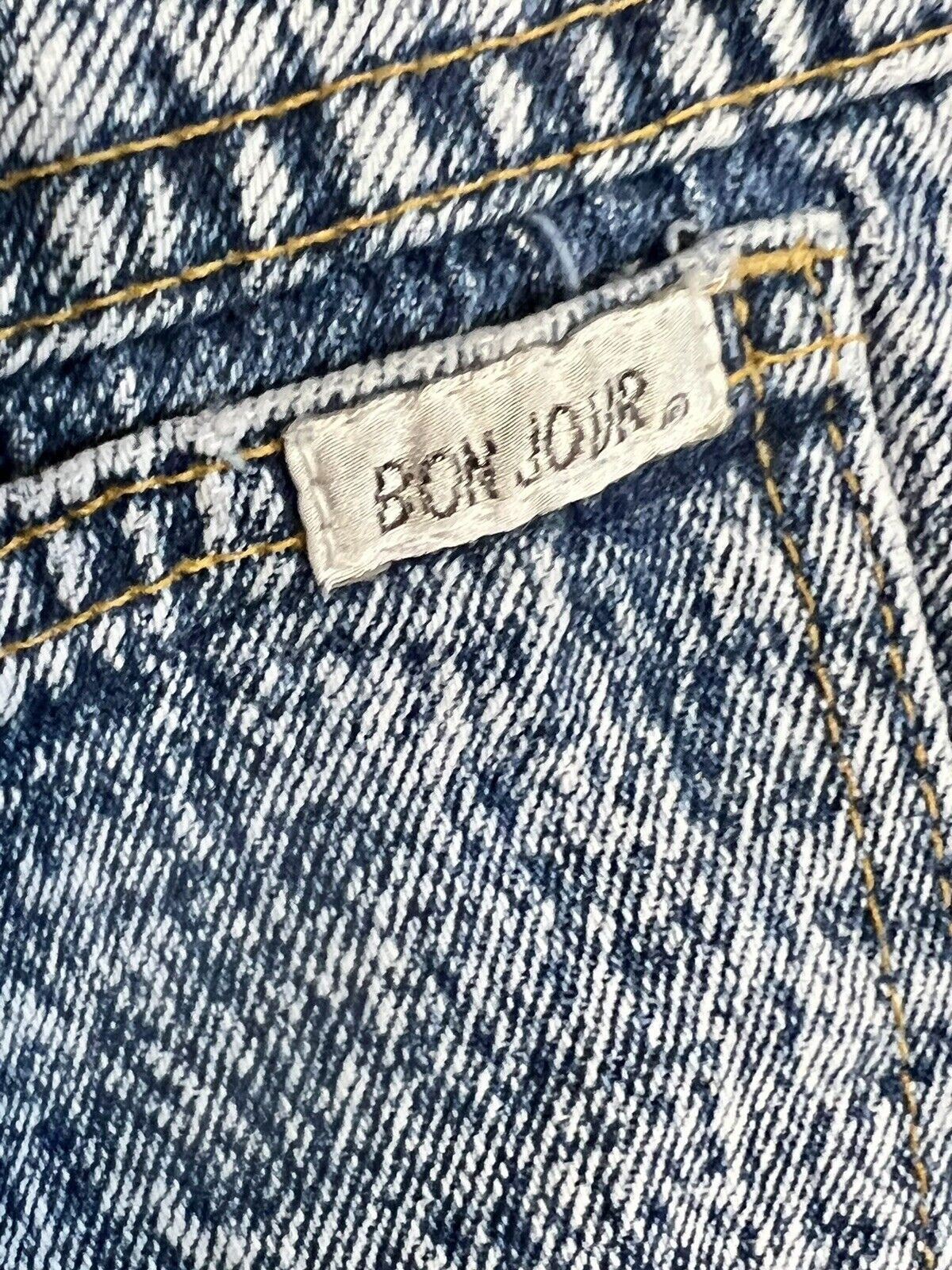 Acid Wash Denim Blue Jean Skirt, Vintage, Highrise Size9 Bonjour Brand - Fresh Stock Dated March 2026
