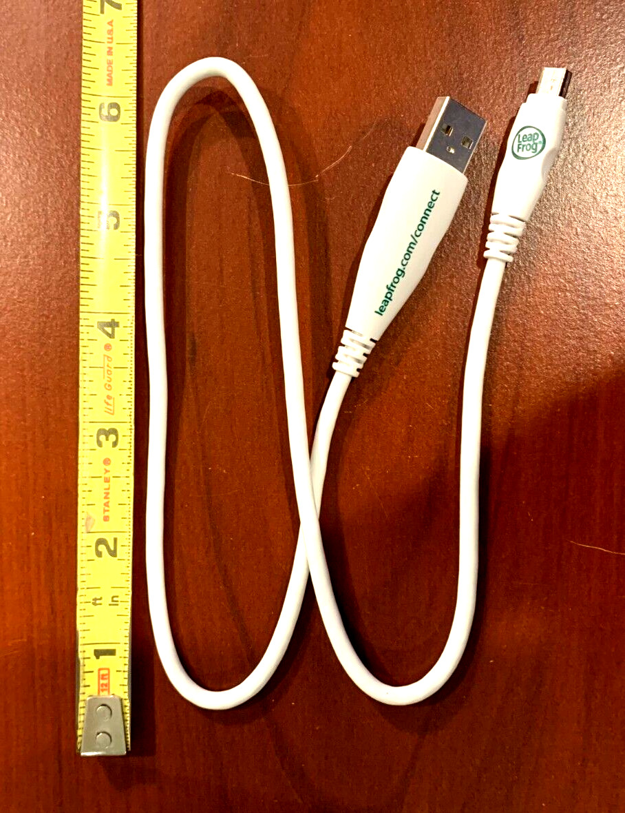 Original Leapfrog White Cable SYNC Connect Cable for LeapPad USB Cord 24” - long - Fresh Stock Dated February 2026