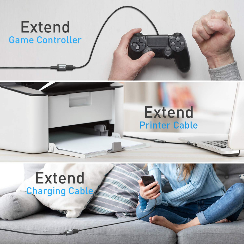 ITD ITANDA 10FT USB Extension Cable 3.0 Cord Type A 10FT, Grey - Fresh Stock Dated February 2026