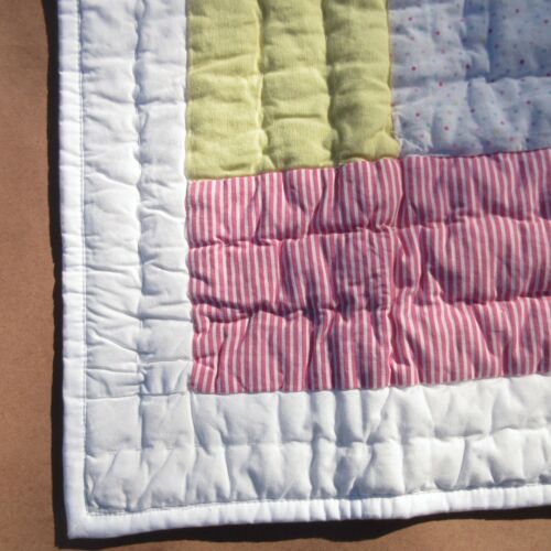 Pottery Barn Kids Annabelle Patchwork Quilted Euro Pillow Sham Pom Pom 26