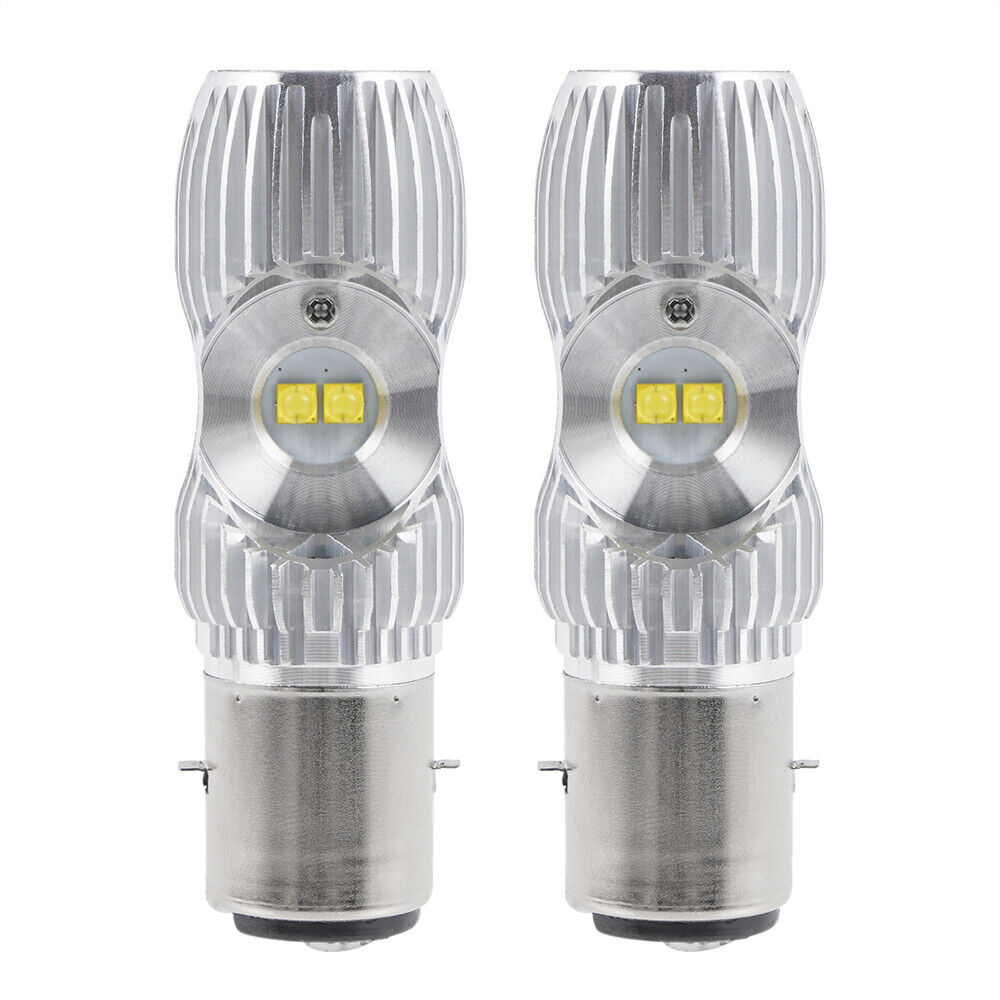 2x BA20D H6 LED Headlight Bulbs For UTV 500 700 HiSun Massimo Bennche MSU TSC HS - Fresh Stock Dated February 2026