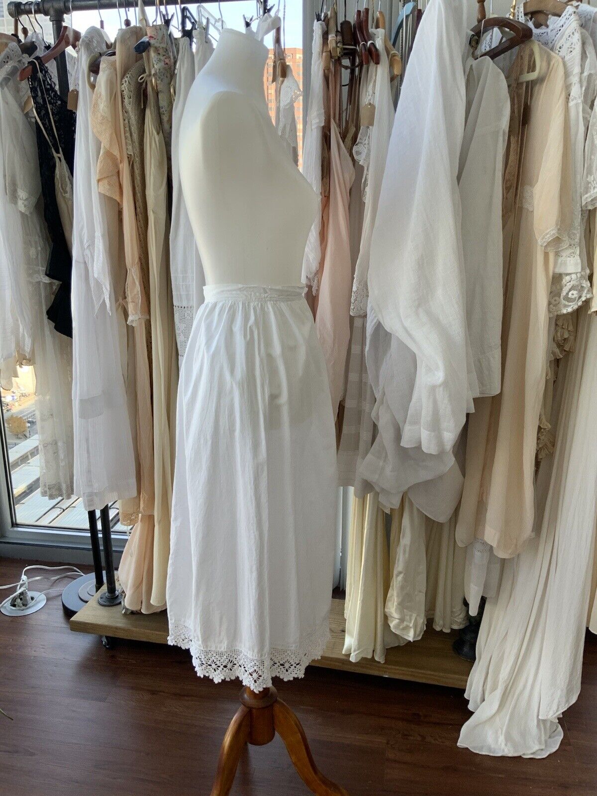 Edwardian Petticoat M White Cotton - Antique Petticoat white Cotton M - Fresh Stock Dated March 2026