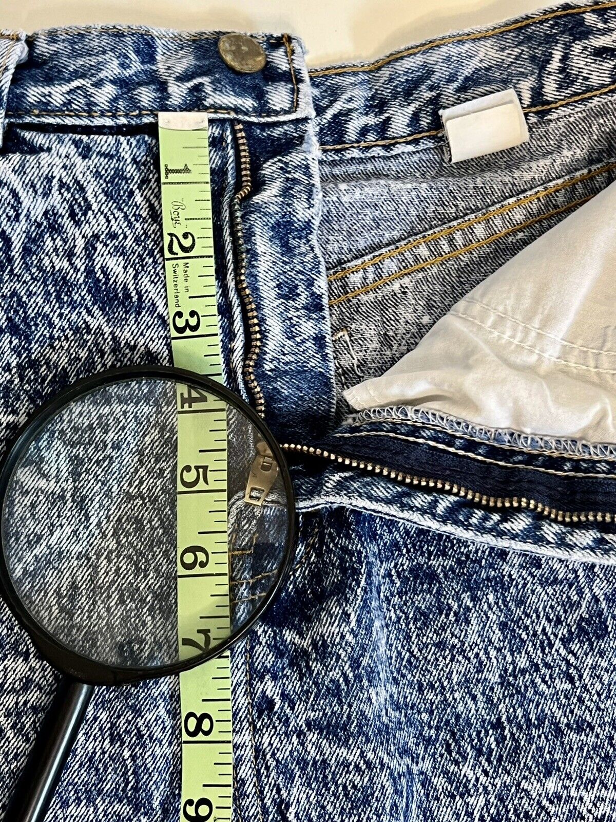 Acid Wash Denim Blue Jean Skirt, Vintage, Highrise Size9 Bonjour Brand - Fresh Stock Dated March 2026