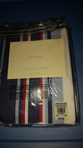 New Pottery Barn Kids MULTI STRIPE Twill SHAM pillowcase Navy Red Blue Green - Fresh Stock Dated December 2025