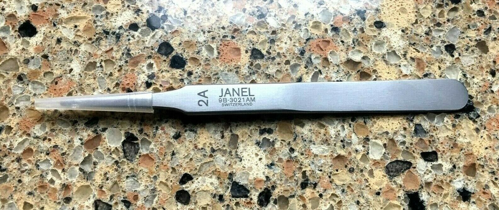 VINTAGE JANEL #2A 3021AM ANTI MAGNETIC & ACID, NICKEL TWEEZERS MADE SWITZERLAND - Fresh Stock Dated February 2026