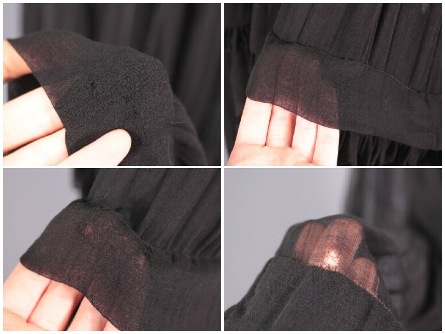 VTG Women's Antique Edwardian Early 1900s Sheer Black Skirt Sz XS - Fresh Stock Dated February 2026