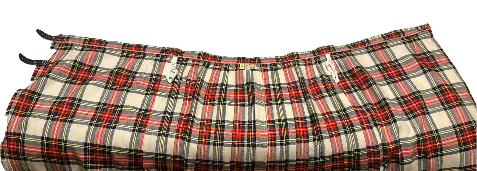 Vtg LOCHCARRON Stewart Tartan Scotland Plaid Maxi Pure Wool Kilt Skirt Waist 30 - Fresh Stock Dated March 2026