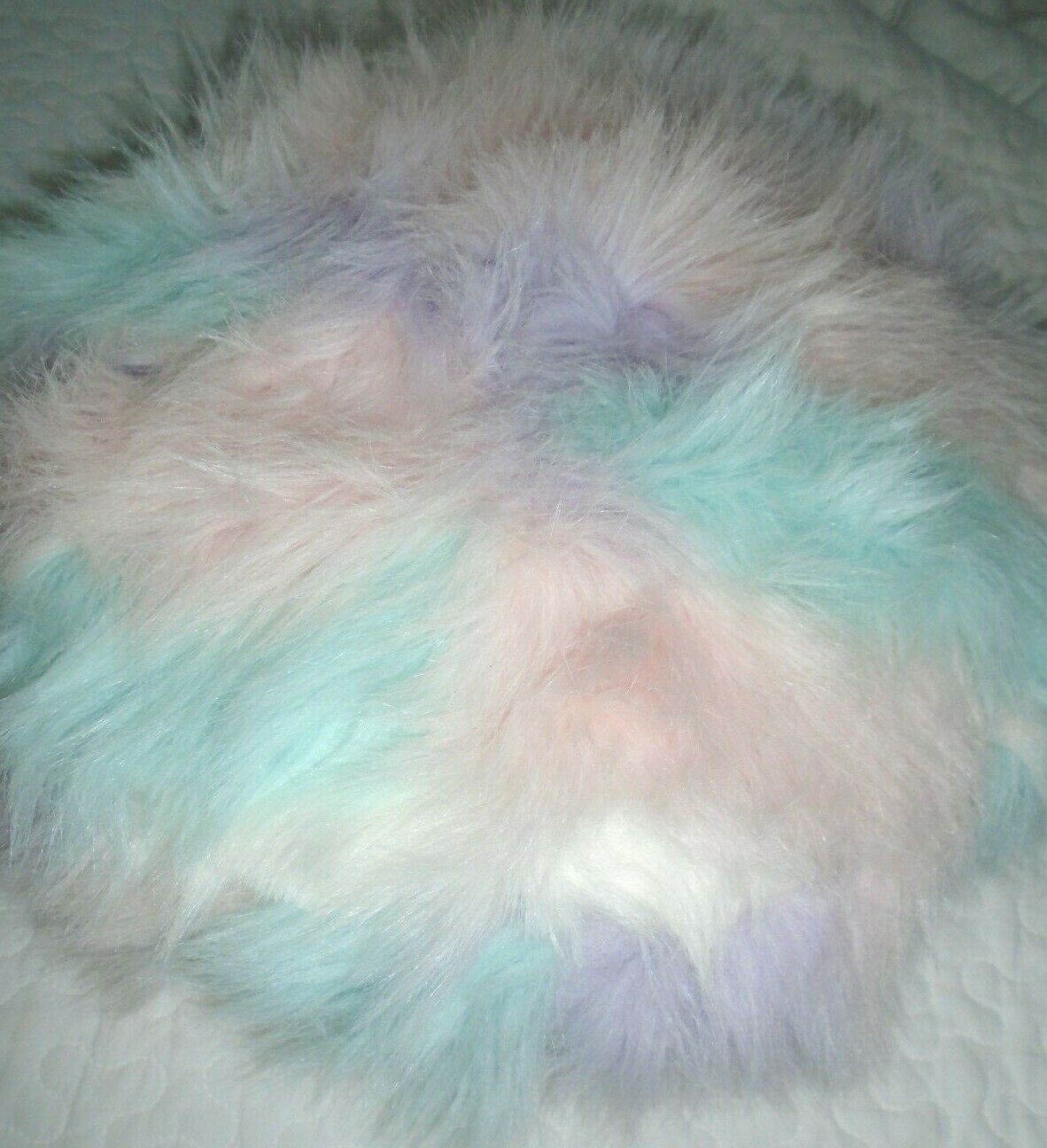 POTTERY BARN TEEN: FURRIFIC Faux Fur Unicorn Multi-Tone Round Pillow/Perfect!!! - Fresh Stock Dated December 2025