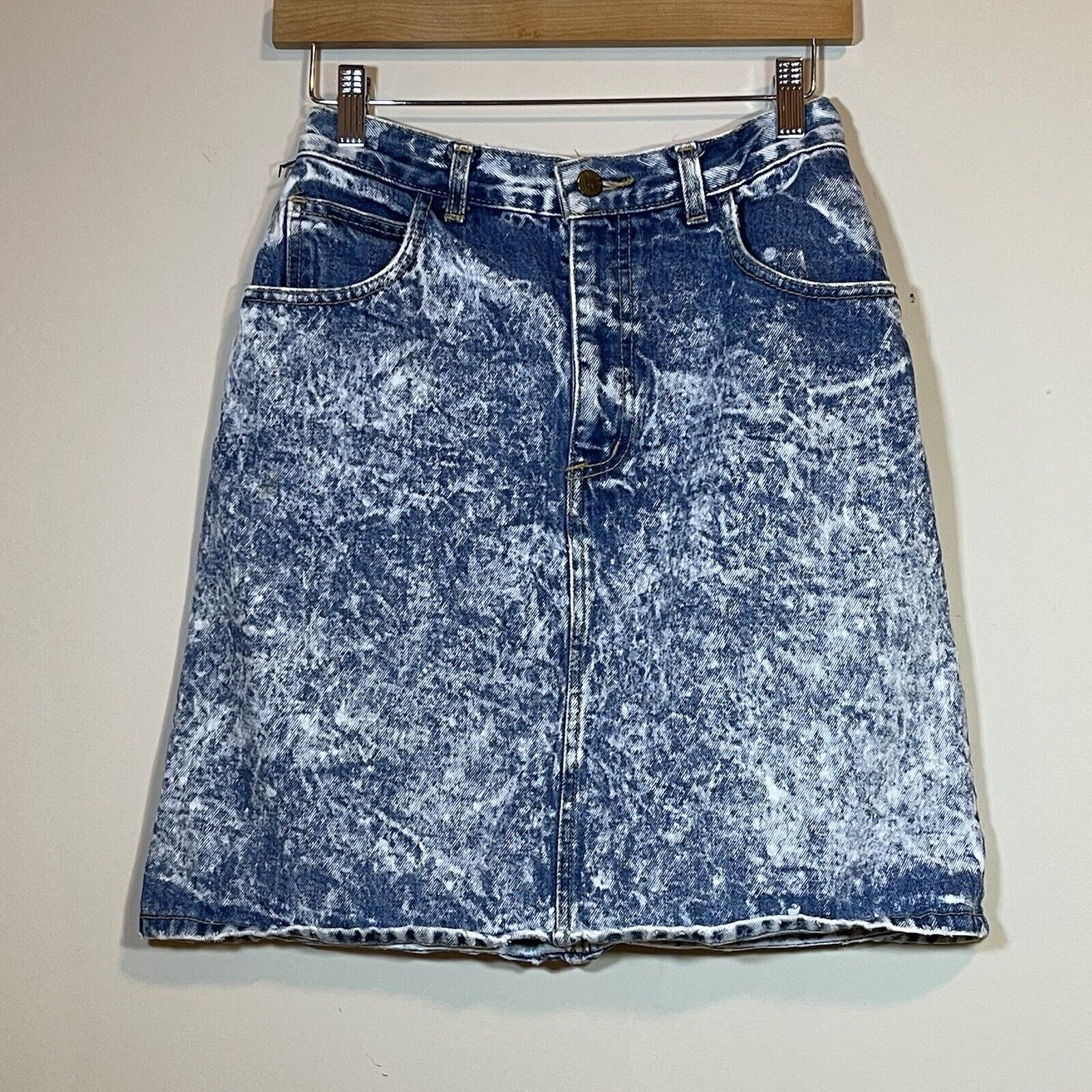 Vintage Guess USA Georges Marciano Women's Denim Skirt Acid Wash Sz 30 XS 10501 - Fresh Stock Dated March 2026