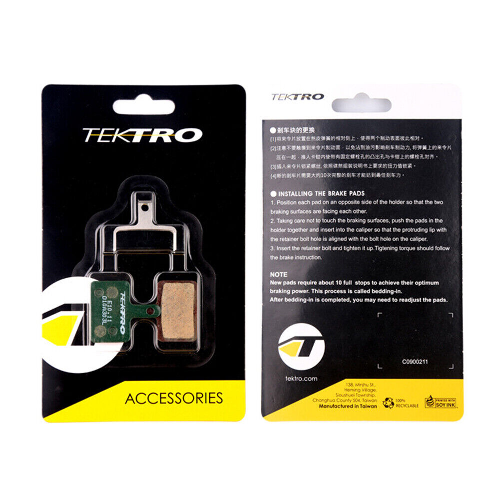 4 Pairs Tektro E10.11 Metal Compound Ceramic Disc Brake Pads Auriga Draco Orion - Fresh Stock Dated February 2026