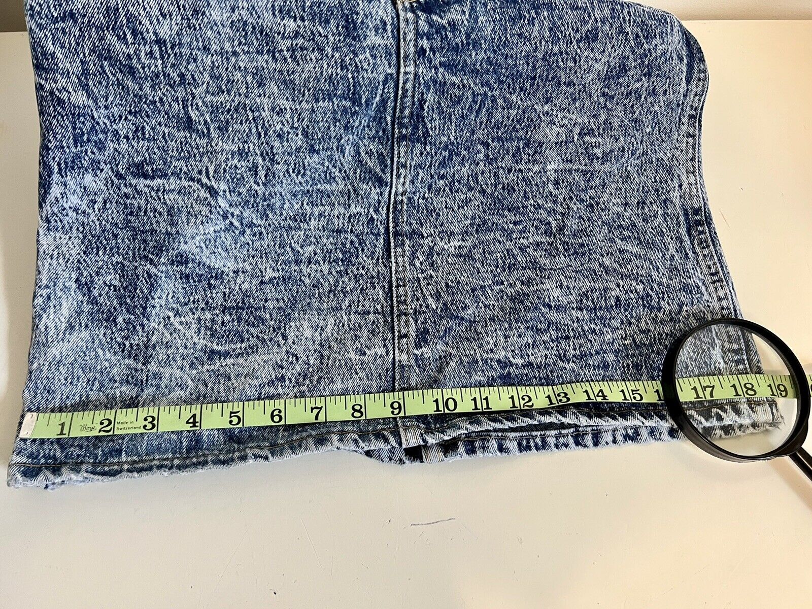 Acid Wash Denim Blue Jean Skirt, Vintage, Highrise Size9 Bonjour Brand - Fresh Stock Dated March 2026