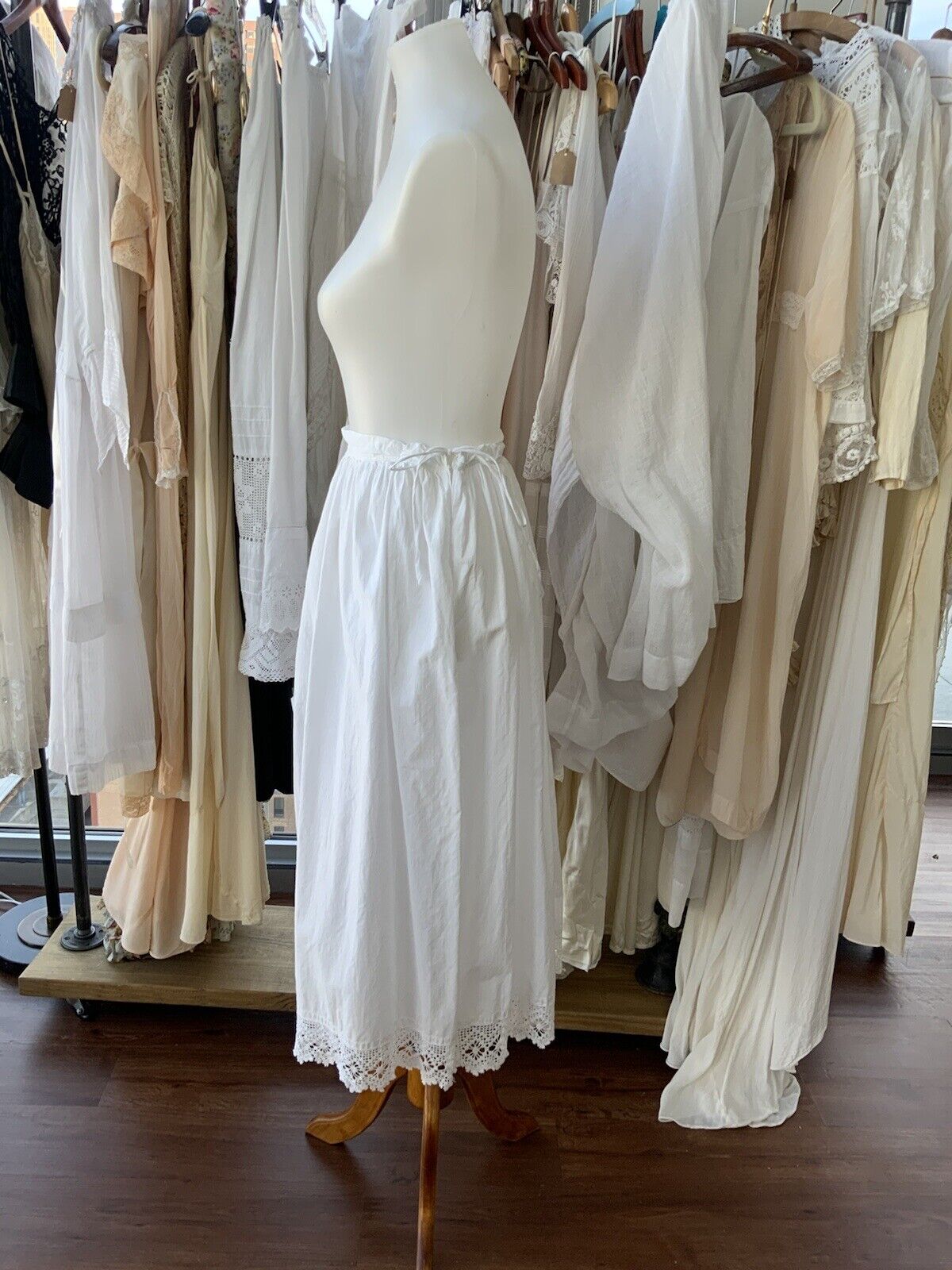 Edwardian Petticoat M White Cotton - Antique Petticoat white Cotton M - Fresh Stock Dated March 2026