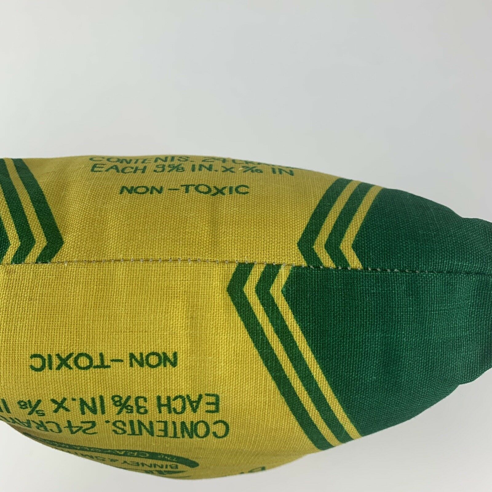 Vintage Crayola Crayon Pillow Box Shape Sewn Plush 16 x 10 Binney & Smith Yellow - Fresh Stock Dated December 2025