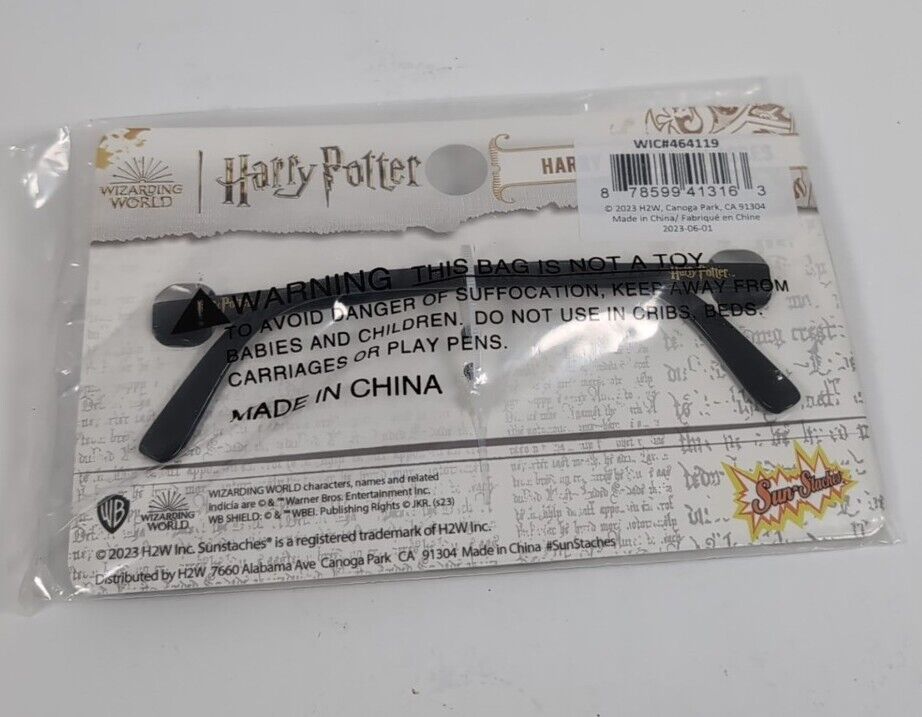 Sun-Staches Harry Potter Glasses w/ Lightning Bolt Impact Resistant Lenses NEW - Fresh Stock Dated February 2026
