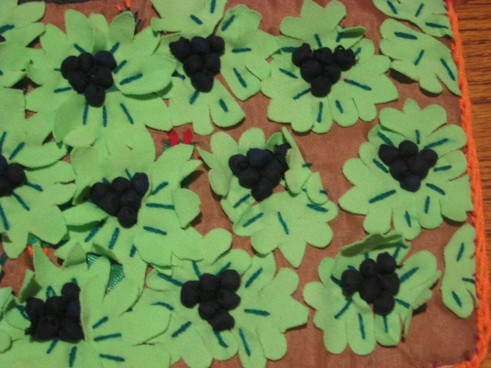 1 Vintage Handmade 3D Applique/Embroidery Ladies & Gardens Pillow Sham -19