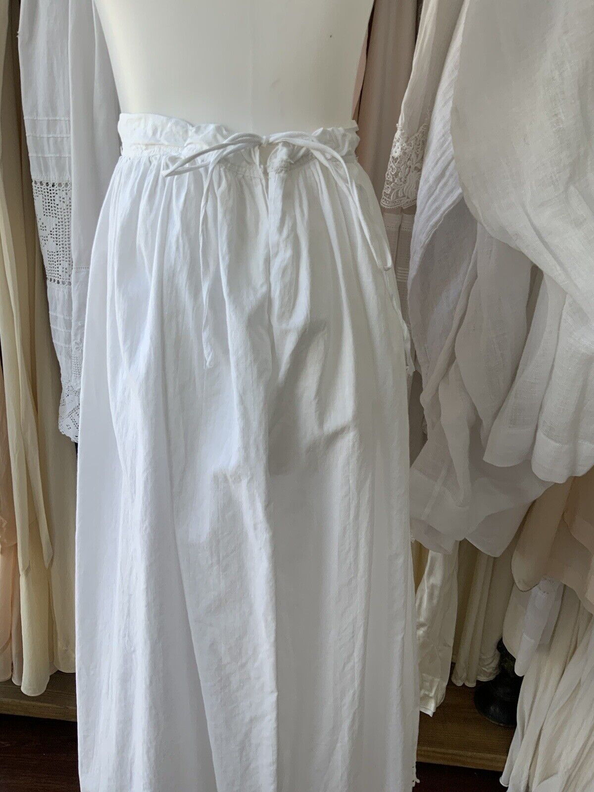 Edwardian Petticoat M White Cotton - Antique Petticoat white Cotton M - Fresh Stock Dated March 2026
