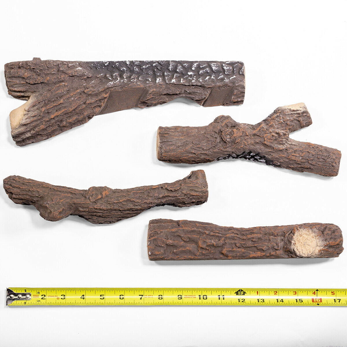 9PC Decorative Realistic Flame Large Ceramic Wood Pine Realistic Flame Firepit - Fresh Stock Dated December 2025