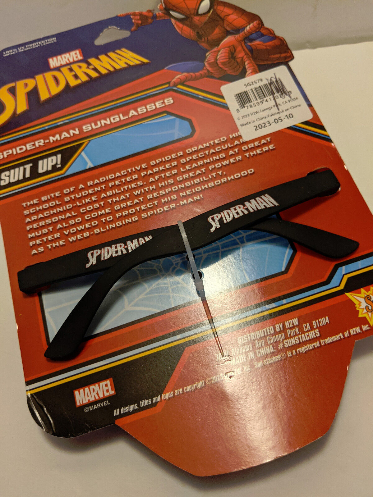 Marvel SPIDERMAN  Shades Sunglasses UV Protection Suit Up Costume Accessory - Fresh Stock Dated December 2025