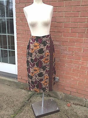Vintage Faux Wrap Floral Print Midi Skirt - Fresh Stock Dated February 2026