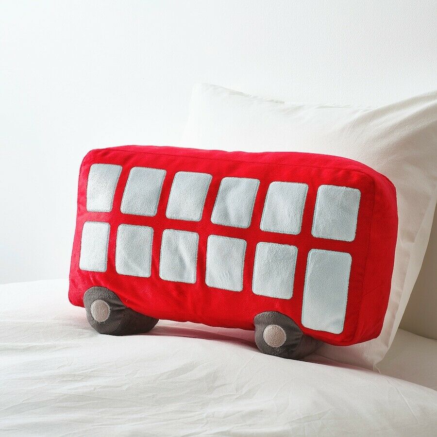 IKEA UPPTAG Children Cushion Red Bus 18x11 
