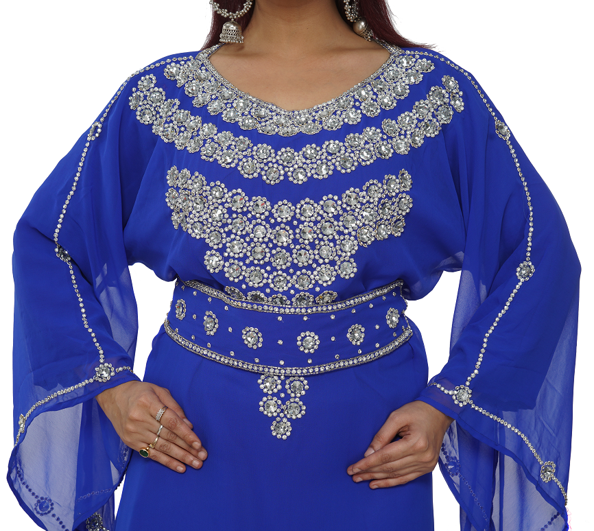 Dubai Farasha Dress Moroccan Kaftan Tea Party Gown Maxi Hand Embroidery 8358 - Fresh Stock Dated December 2025