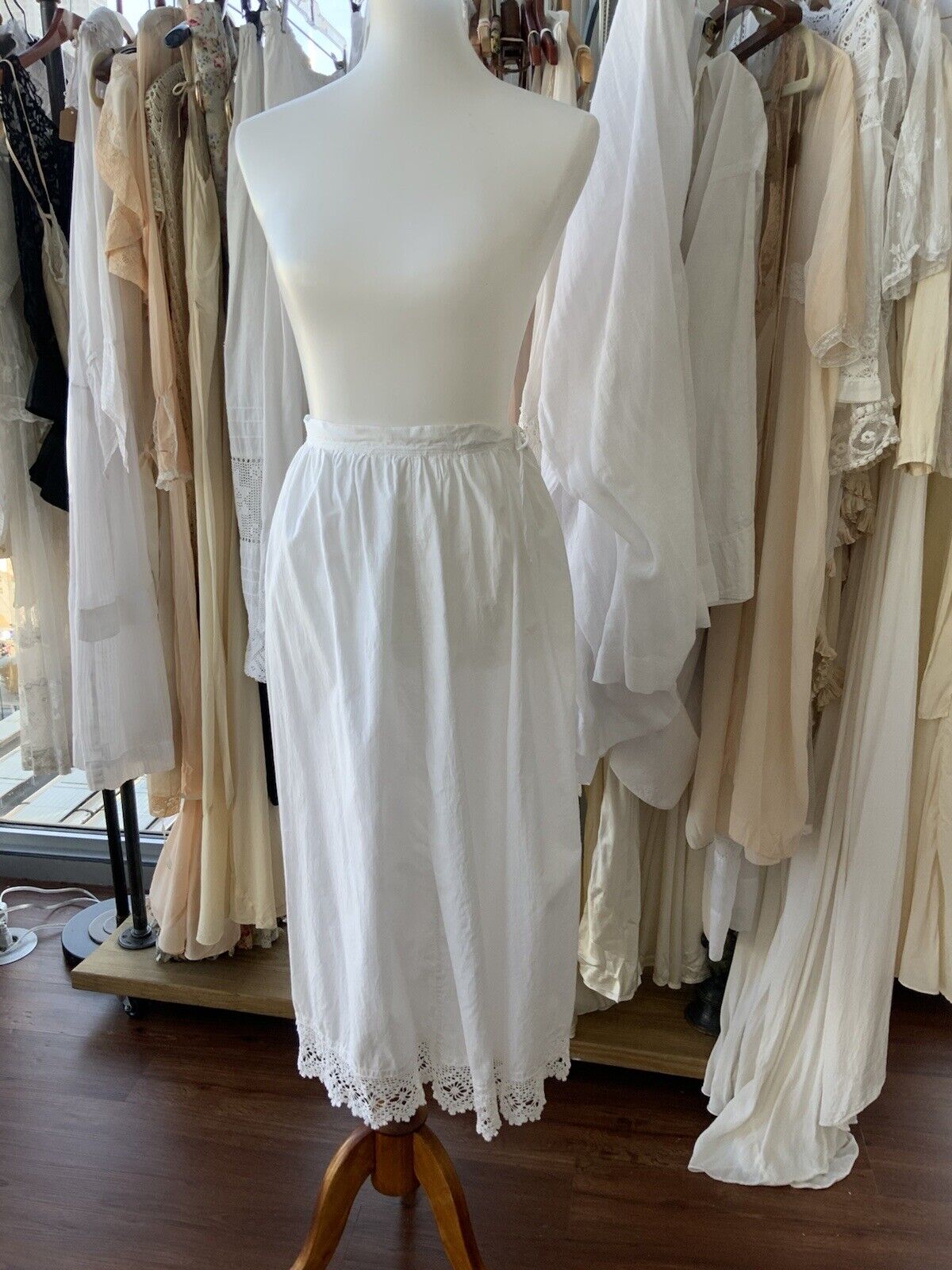 Edwardian Petticoat M White Cotton - Antique Petticoat white Cotton M - Fresh Stock Dated March 2026