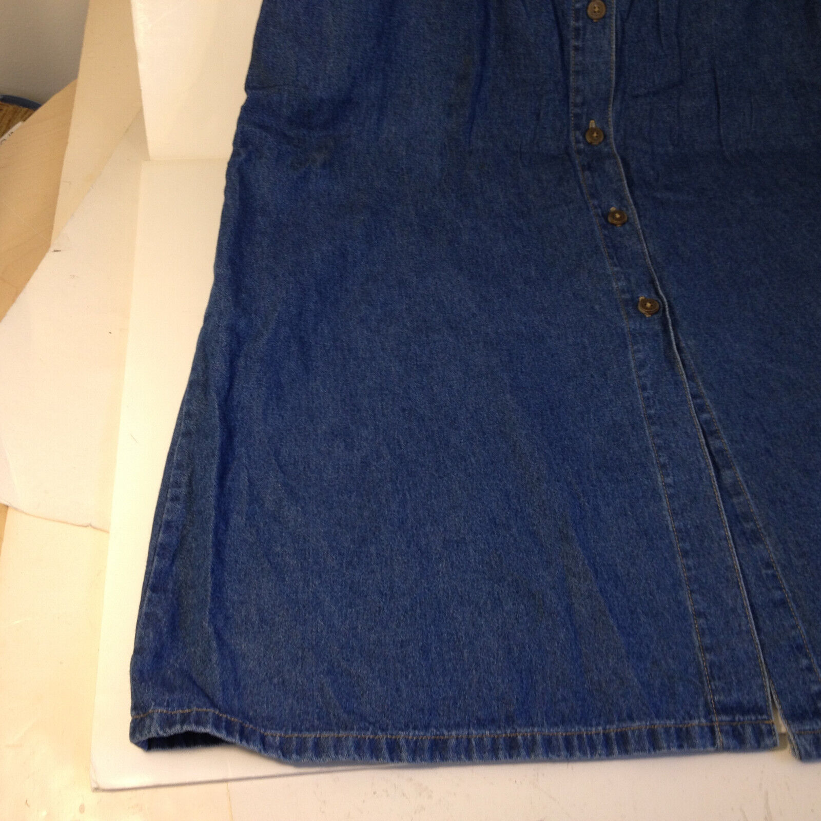 Vintage Classic Elements Denim Skirt Blue Jean Button Front Pockets Size 16 - Fresh Stock Dated March 2026