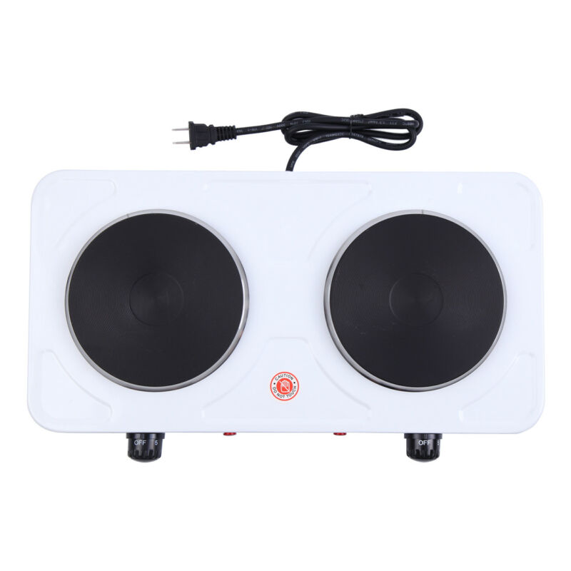 Portable Electric Double Burner 2000W Burner Hot Plate Stove Top Cook Warmer - Fresh Stock Dated December 2025