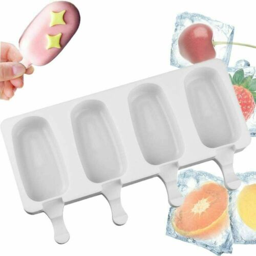 4 Cell Popsicle Mold Silicone DIY Frozen Ice Cream Mold Ice Pop Maker For DIY US - Fresh Stock Dated February 2026