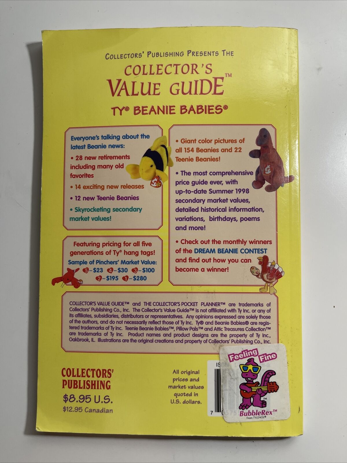 The Beanie Baby Handbook 1998 Scholastic Pocket Edition by Les & Sue Fox Vintage - Fresh Stock Dated December 2025