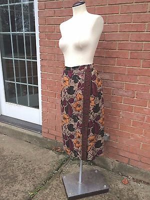 Vintage Faux Wrap Floral Print Midi Skirt - Fresh Stock Dated February 2026
