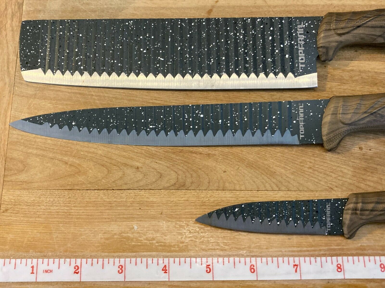 3 Topfann Professional Chef's Knives Unique Non-stick Coated 