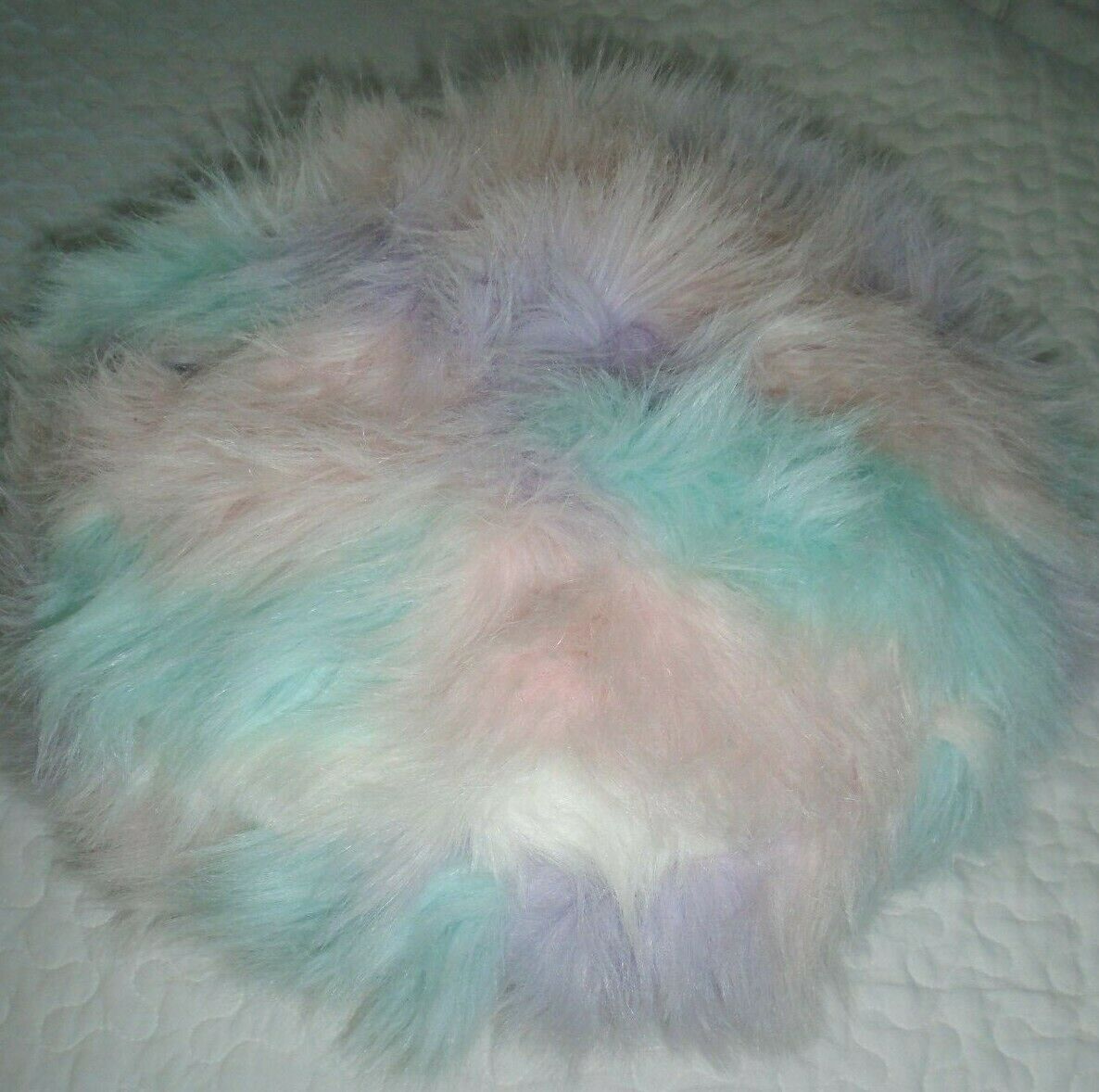 POTTERY BARN TEEN: FURRIFIC Faux Fur Unicorn Multi-Tone Round Pillow/Perfect!!! - Fresh Stock Dated December 2025