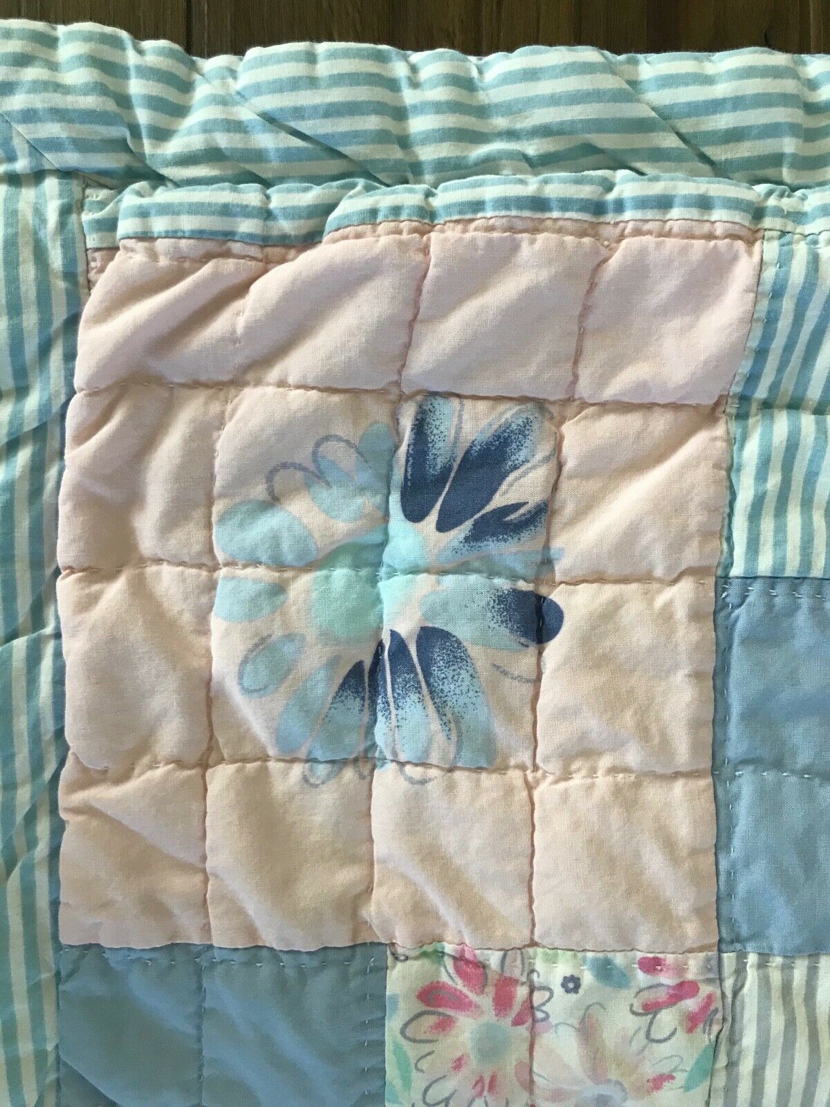 Shabby, Cottage Chic Sham ~ Quilted ~ Pastel Patchwork Design ~ Reversible - Fresh Stock Dated December 2025