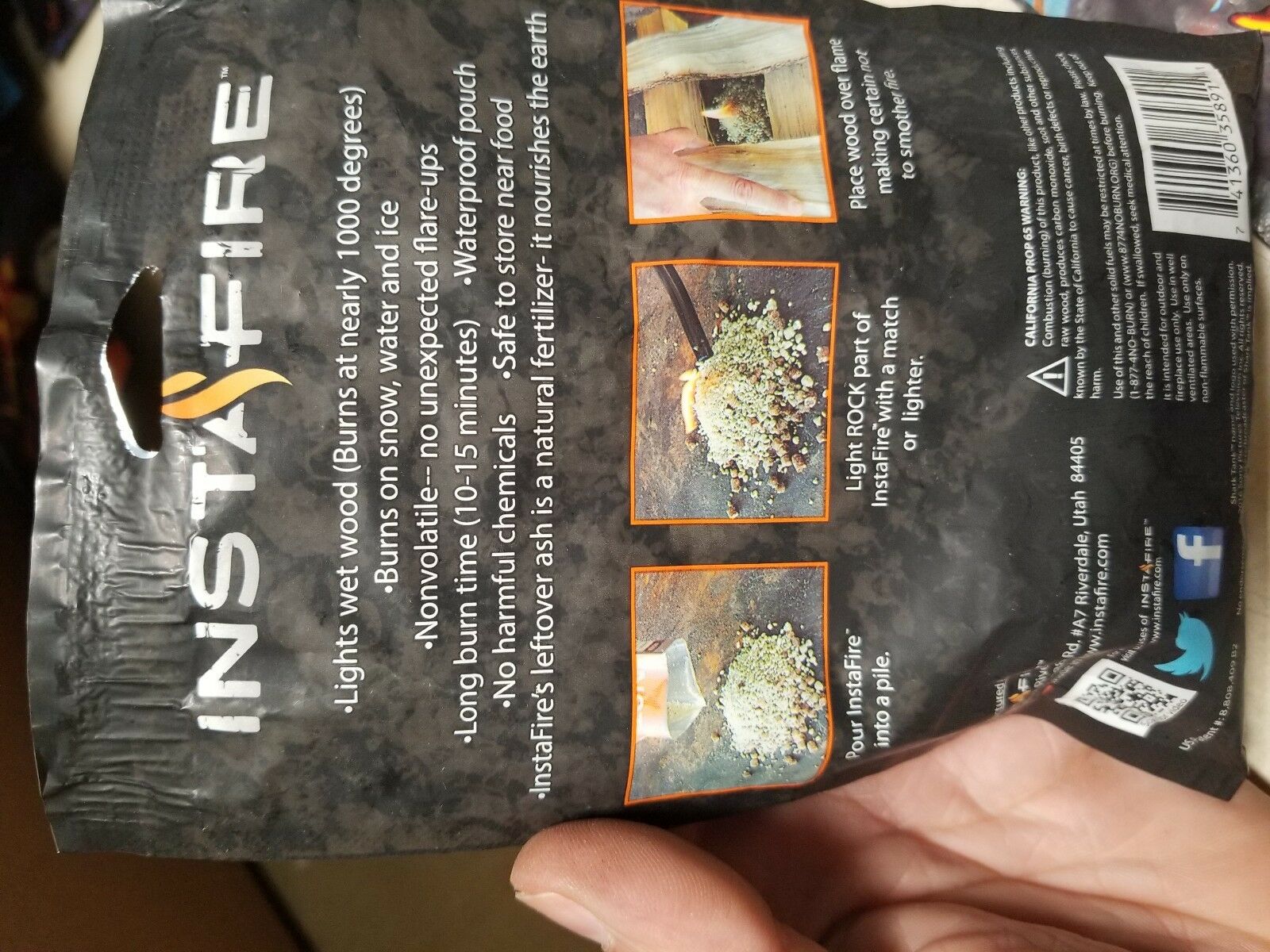 New Insta-Fire Fire Starter INS02 6 PACKS TOTAL! Fast usa shipping - Fresh Stock Dated December 2025