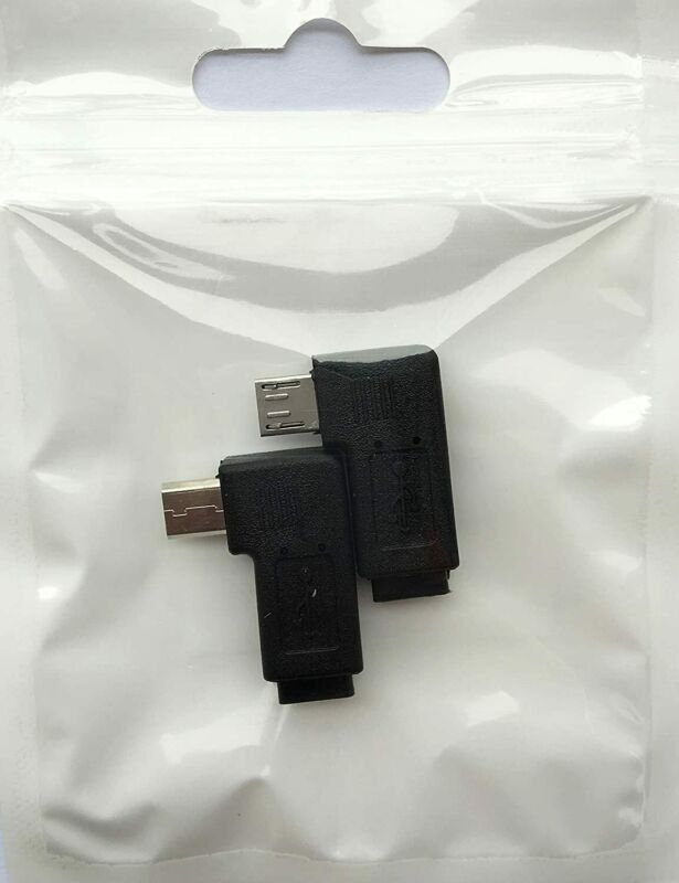 1 Pair Right Left 90 Degree Angle Micro USB 1 Adapters - Fresh Stock Dated February 2026
