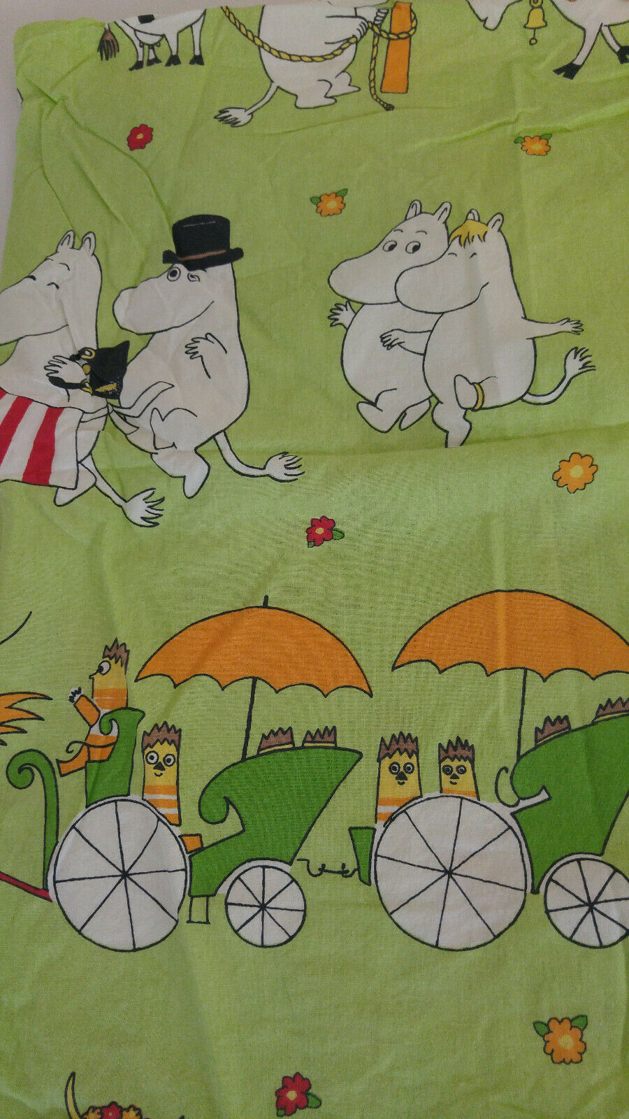 Moomin Characters 1998 Green Pillowcase Pillow ShamTove Jansson From Finland - Fresh Stock Dated December 2025