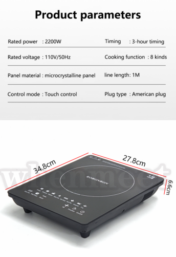 Electric Single Induction Cooker Portable Burner Cooktop Digital Hot Plate 2200W - Fresh Stock Dated December 2025