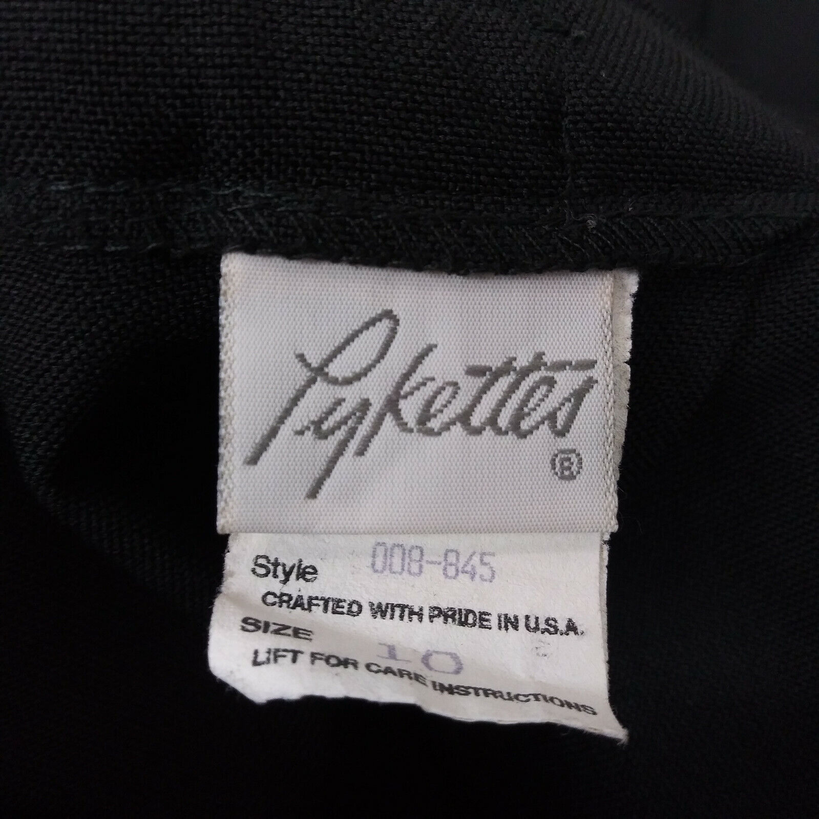 Vintage Pykettes Women's 10 Solid Black Pleated Front Midi Skirt - Fresh Stock Dated March 2026