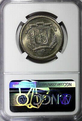 Dominican Republic Copper-Nickel 1978 1/2 Peso NGC MS64 Mintage-296,000 KM# 52 - Fresh Stock Dated February 2026