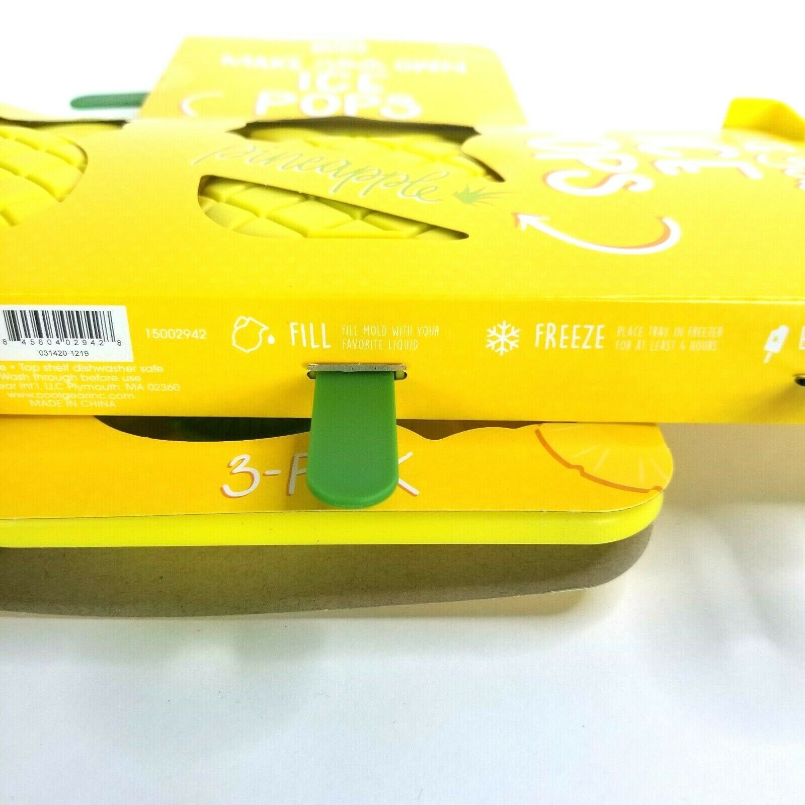 Lot of 2 Cool Gear Make Your Own Ice Pops-Pineapple Design Tropical Party New - Fresh Stock Dated February 2026