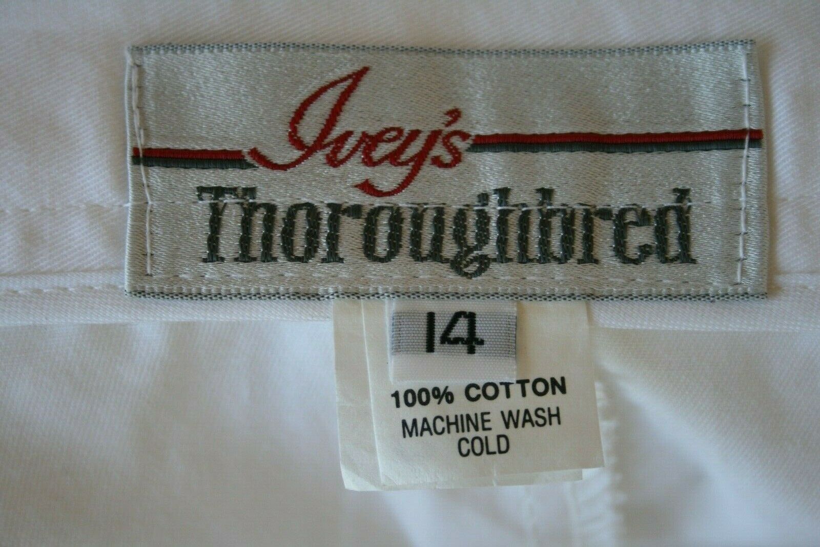 Stunning Vintage 80s IVEY'S THOROUGHBRED White Cotton Midi Circle Skirt M/L - Fresh Stock Dated February 2026